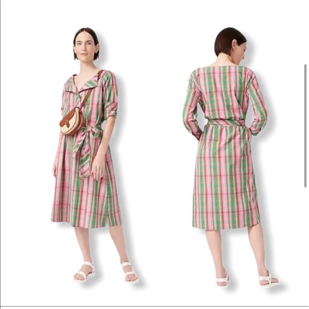 J crew Stretch cotton poplin shirtdress with removable belt - Picture 3 of 5